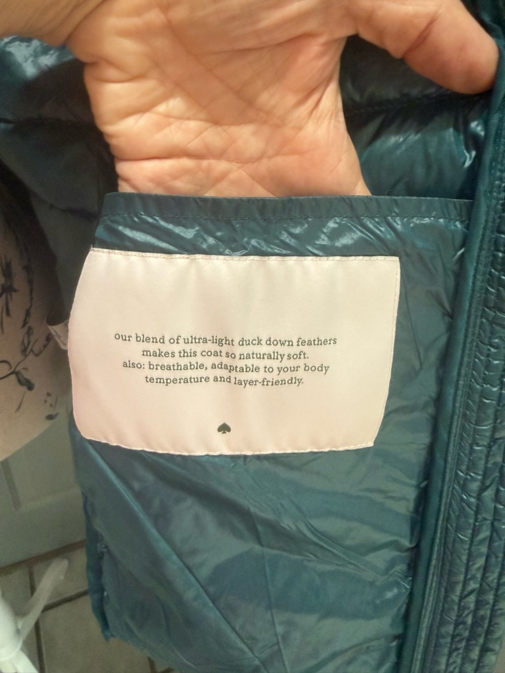 kate spade Teal Lightweight Quilted Packable hooded Puffer coat (XL) - Picture 9 of 16